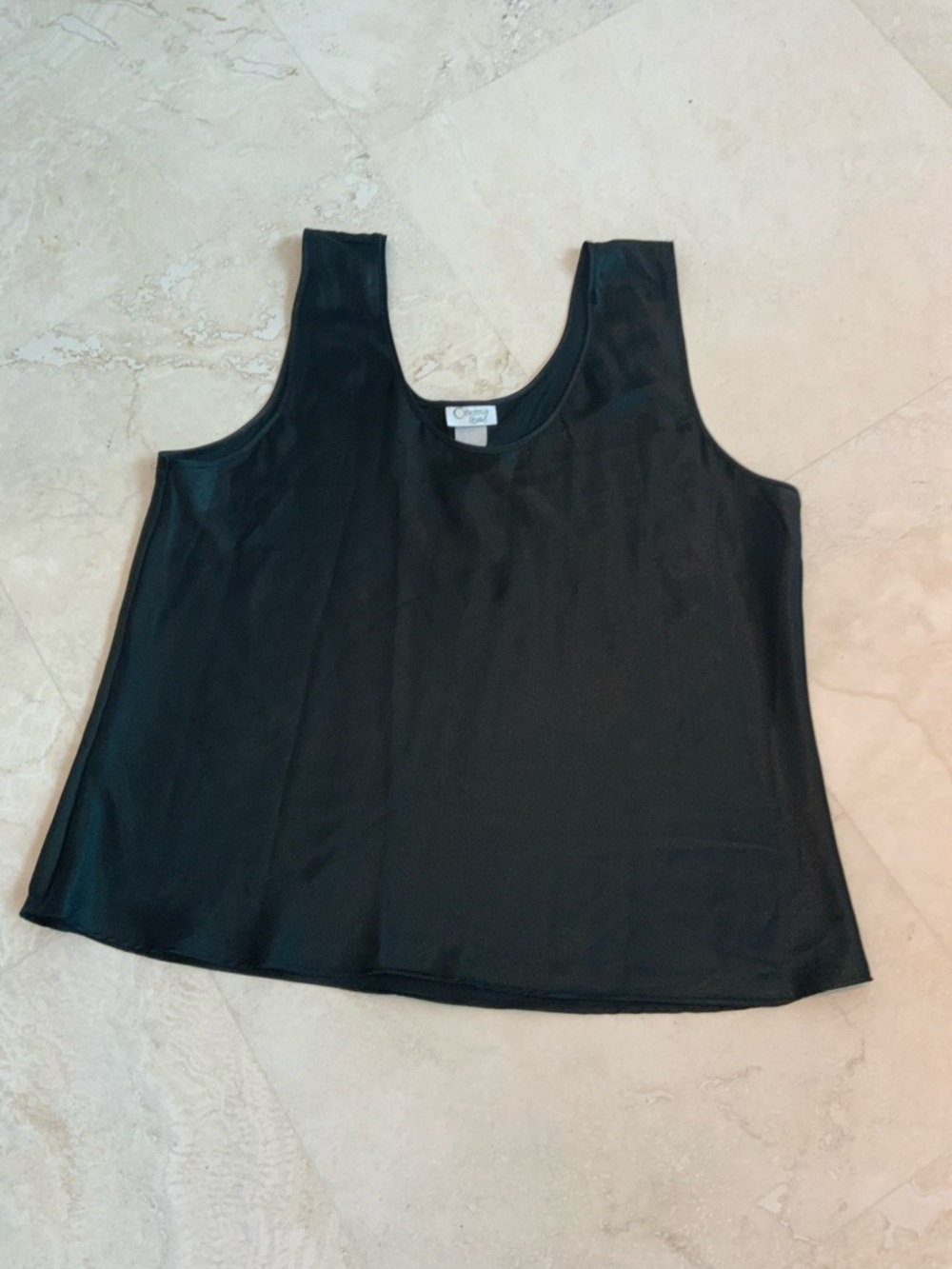 Classic Women's Black Scoop Neck Tank Top by Cinema Etoile  sz L